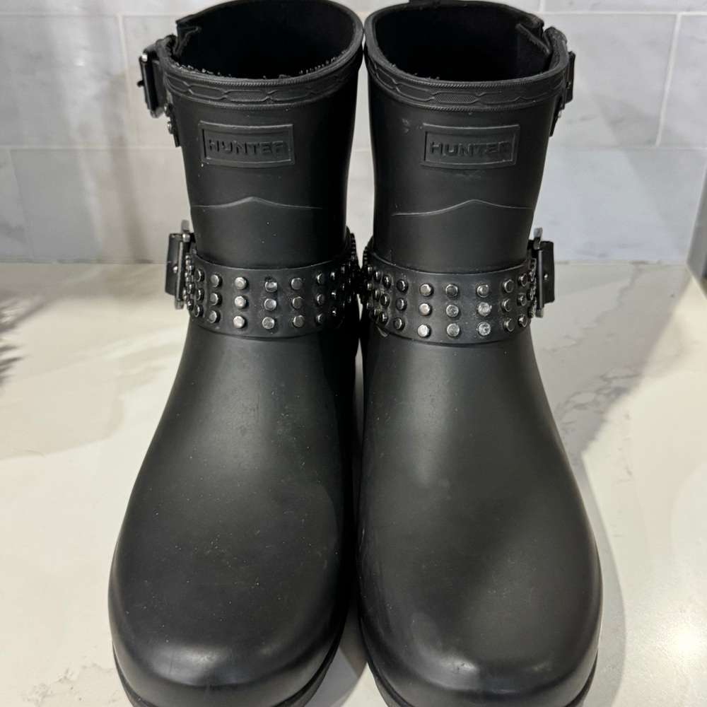 Hunter Black Women's Studded Rain Boots